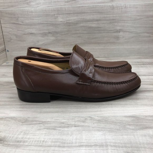 Foleys Savile Row Loafers Mens 10N Brown Leather Slip On Shoes main image 12